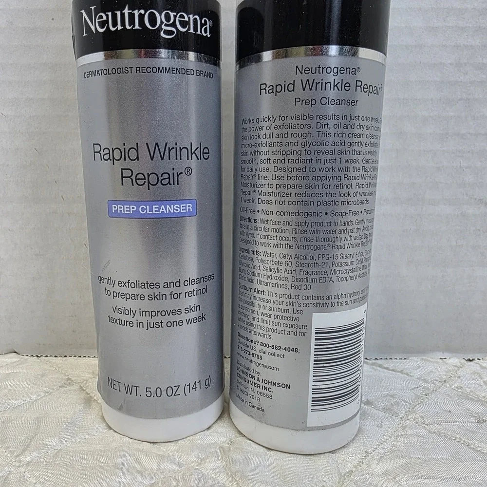2 Pack - Neutrogena‎ Rapid Wrinkle Repair Prep Cleanser 5 Oz. Each